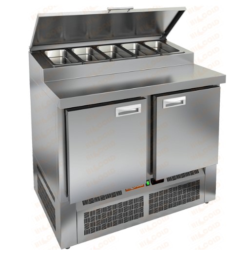 Стол холодильный для пиццы HICOLD PZE2-11/GN, нижн, 2 двери (+2...+10°С)